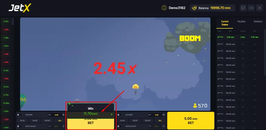 Выигрыш в JetX